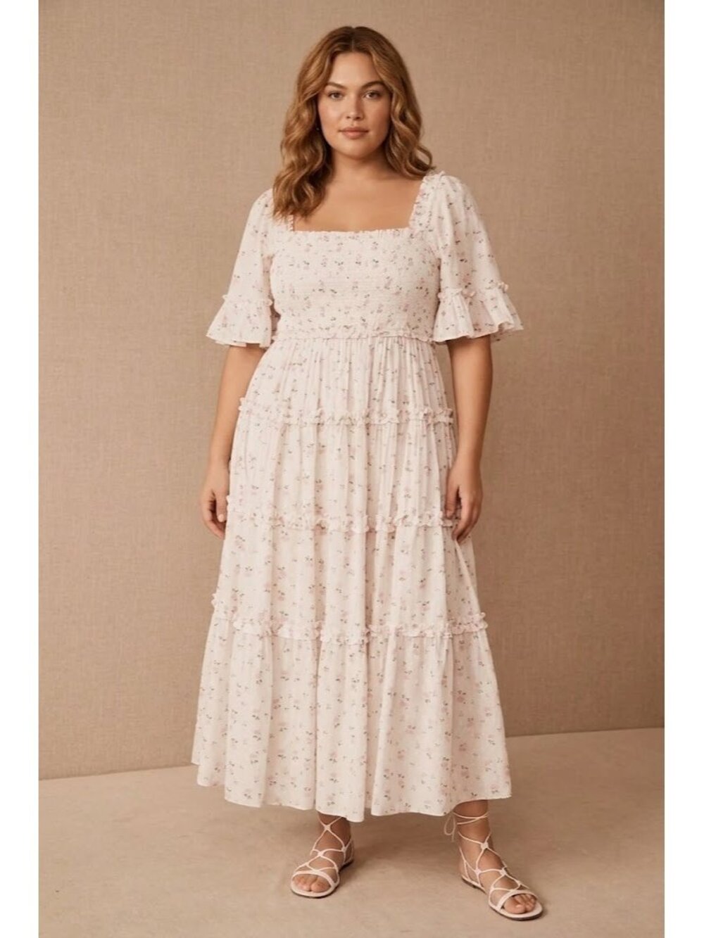 NWT Needle & Thread Bijou Rose Floral Ditsy Smocked Midaxi Ankle Gown Dress 18